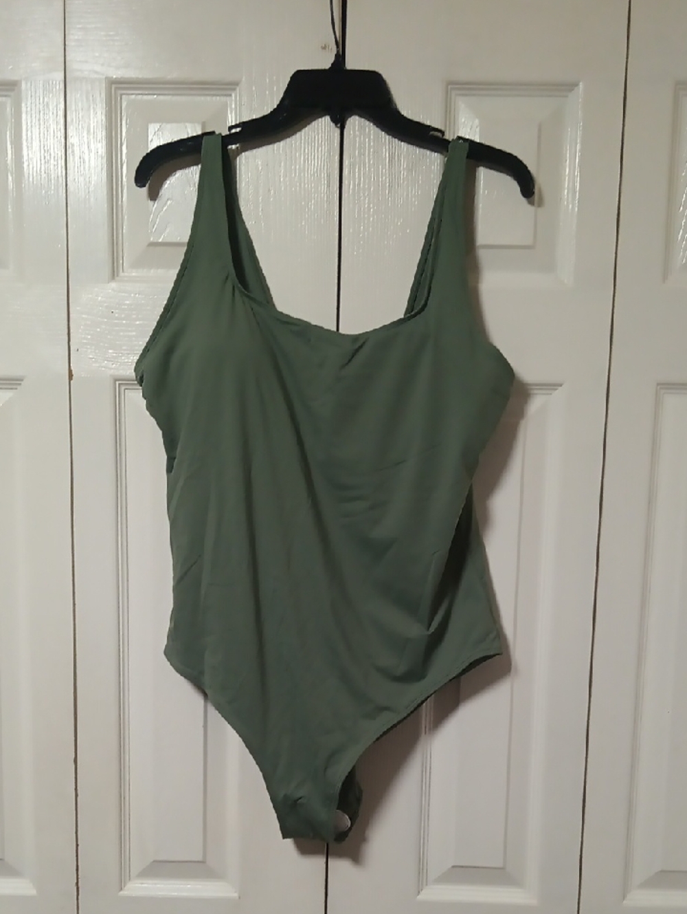 Everlane Olive Square Neck One-Piece Swimsuit - Picture 3 of 6